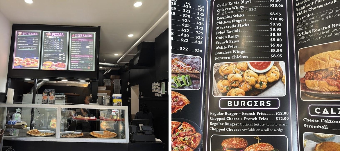 J and J's Pizza Menu